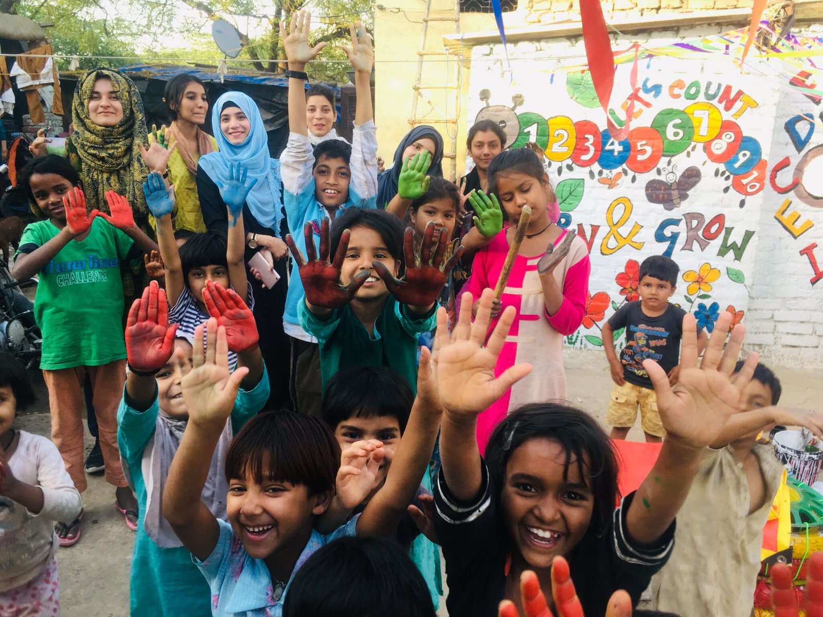 Volunteer activity with children in the community